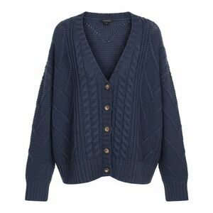 Torrid Deep Blue Cable Knit Cardigan